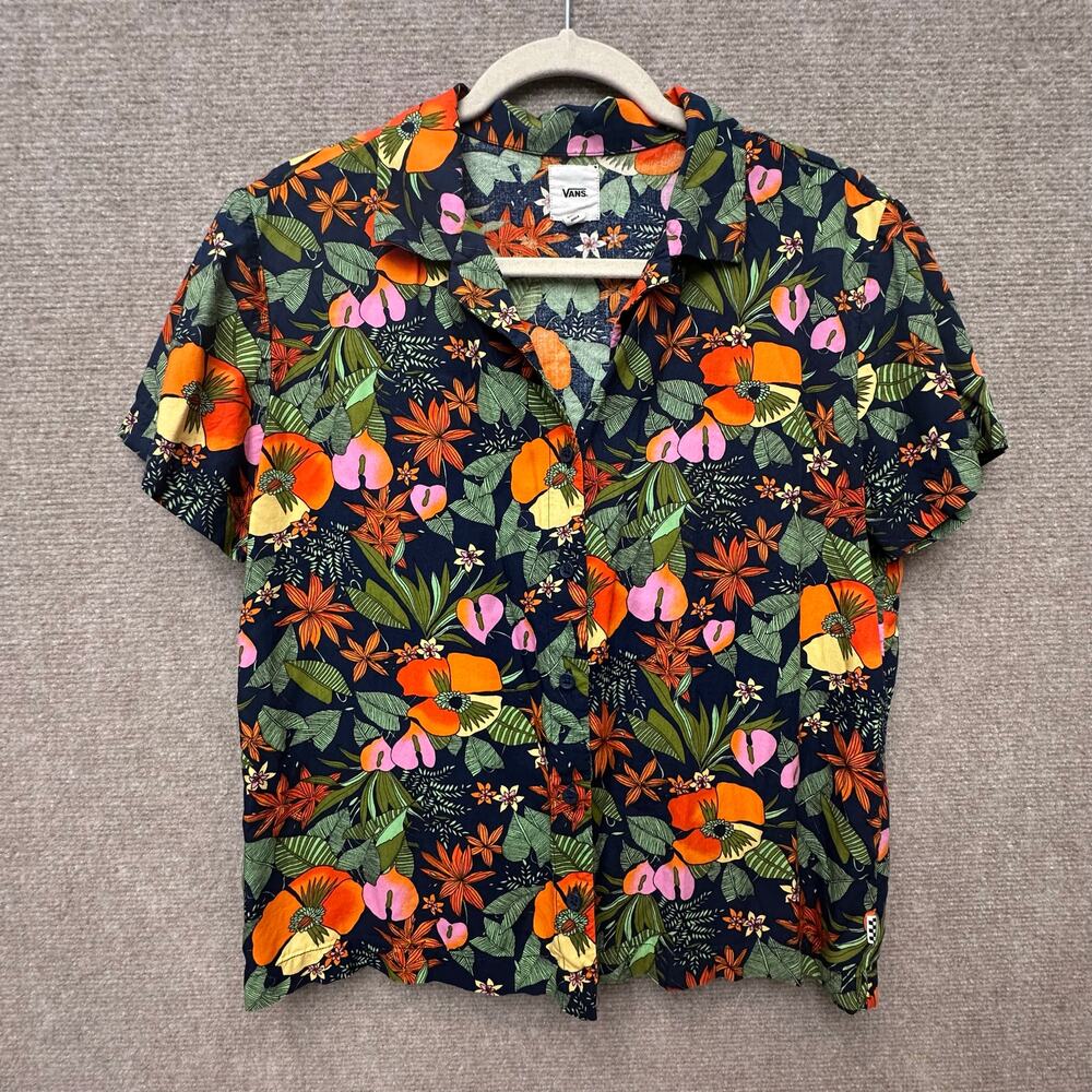 Vans Tropical Floral Camp Shirt Ka Lanii Short Sleeve Button Up Vintage Vibe